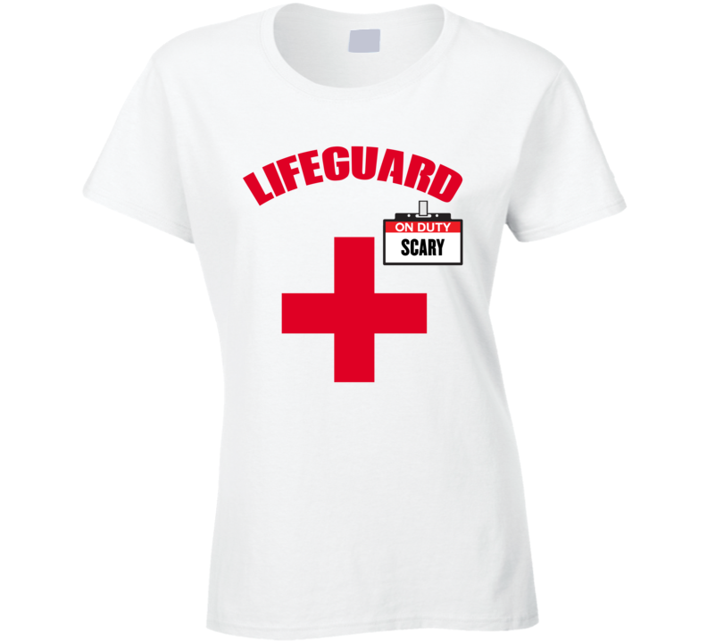 Lifeguard On Duty Scary Halloween Funny Ladies T Shirt