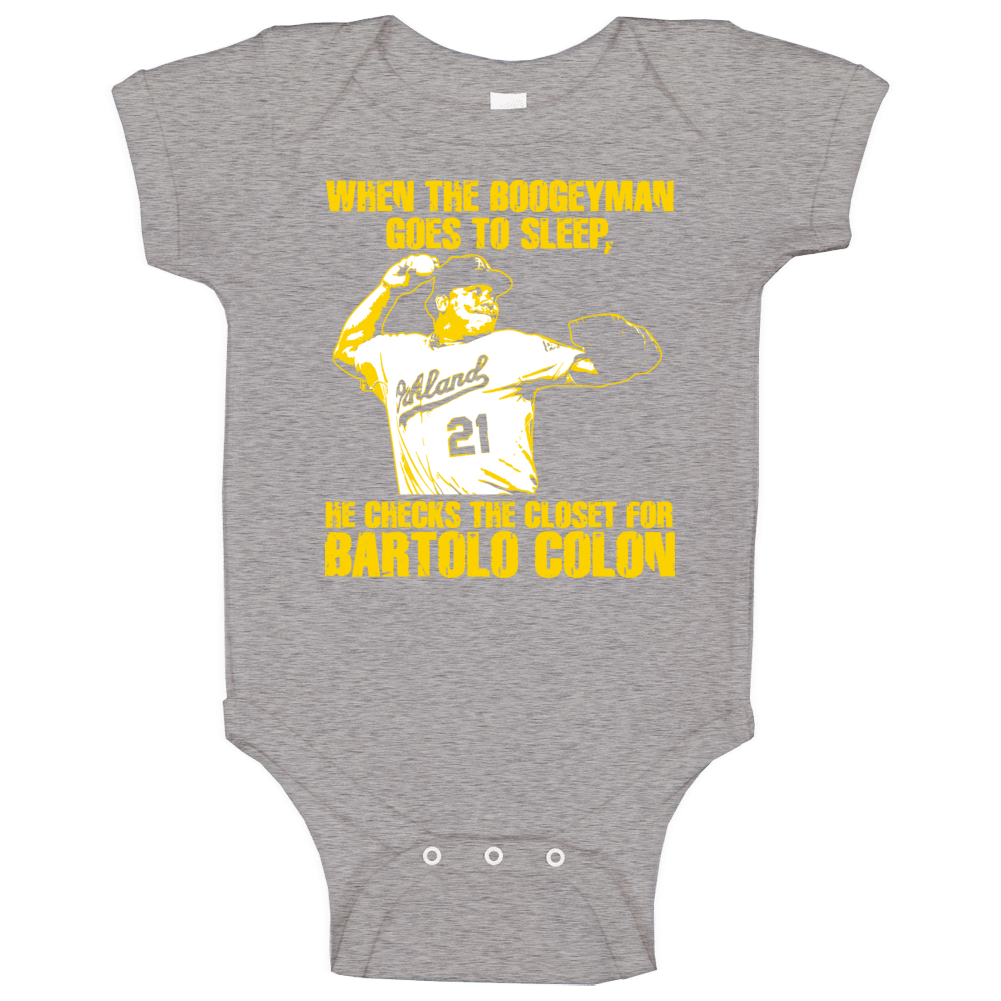 Bartolo Colon Boogeyman Baseball Oakland Moneyball Baby One Piece