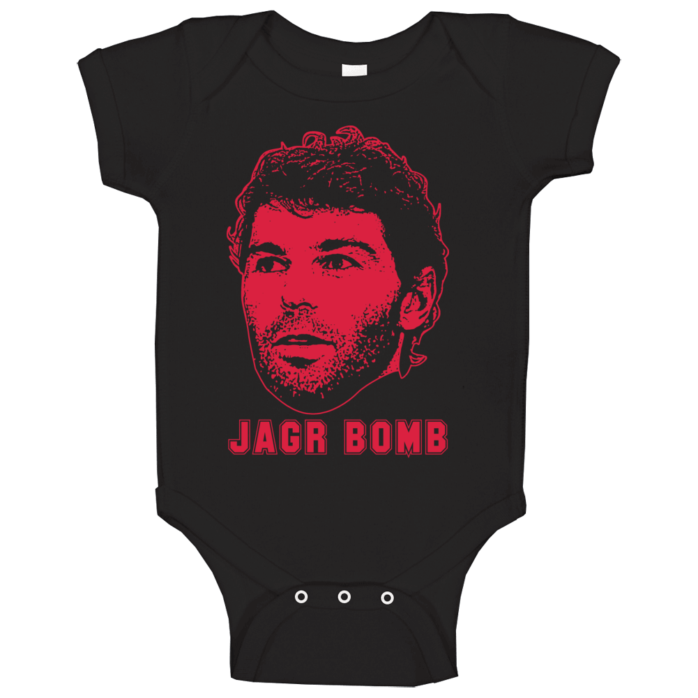 Jaromir Jagr Hockey New Jersey Jagr Bomb Baby One Piece