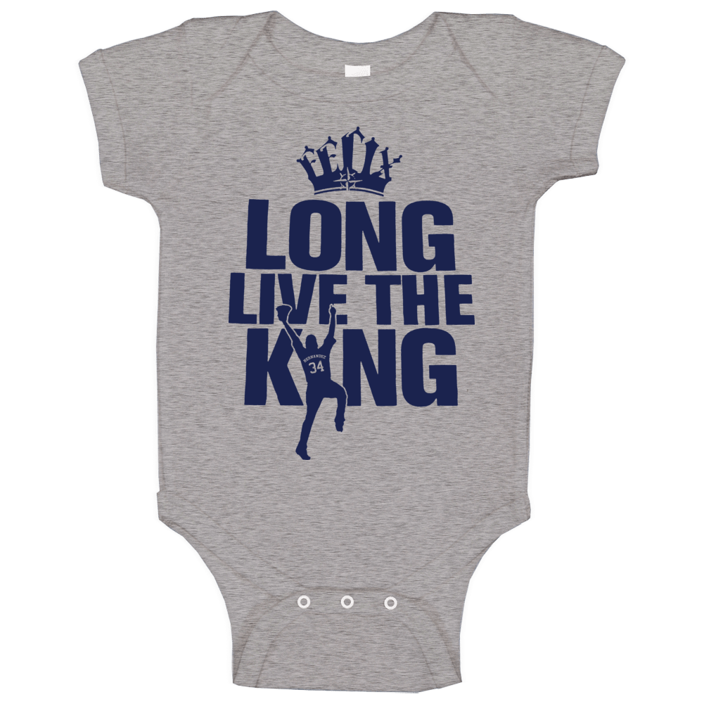 King Felix Hernandez Long Live The King Seattle Baseball Baby One Piec