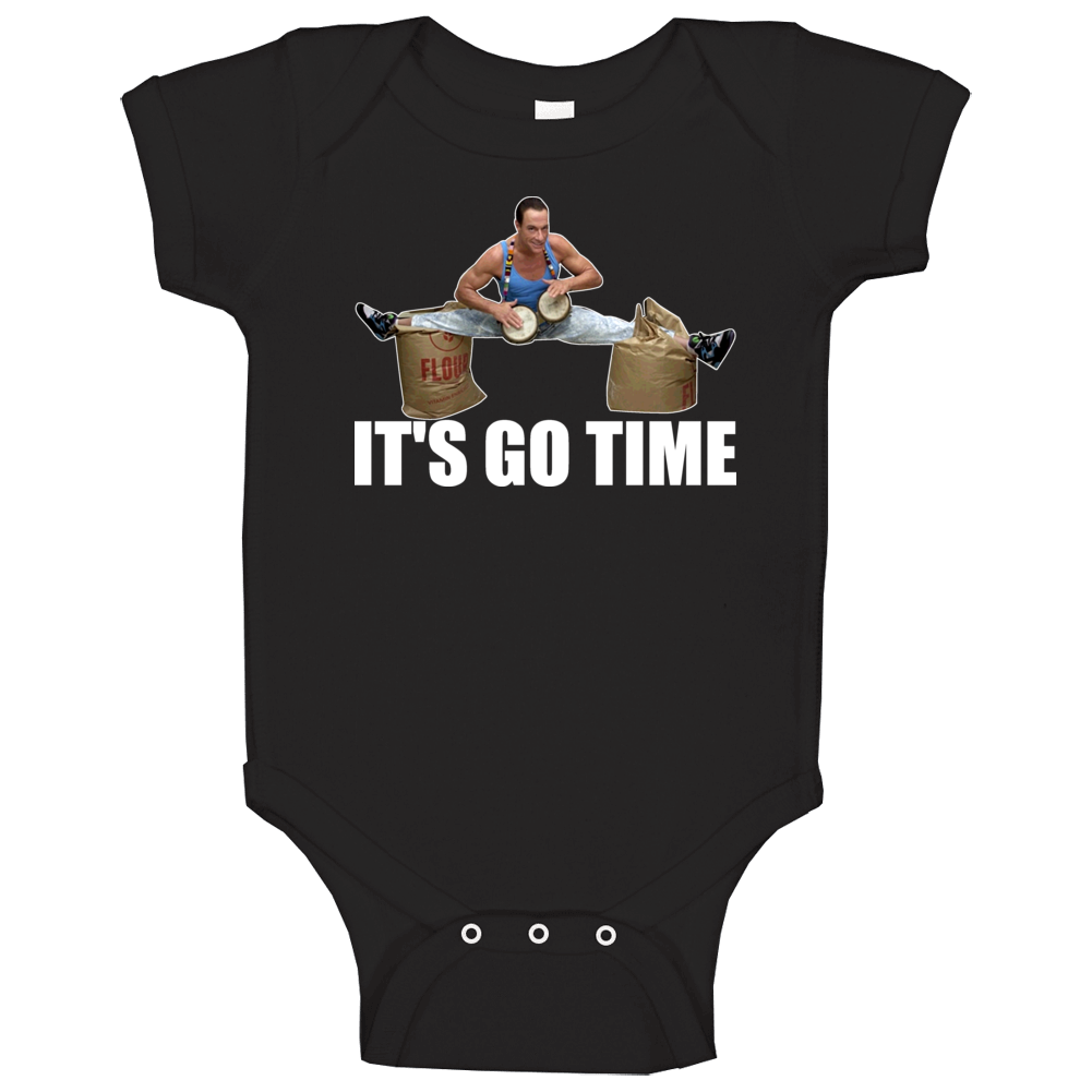 Van Damme Funny Commerical It&#039;s Go Time Baby One Piece