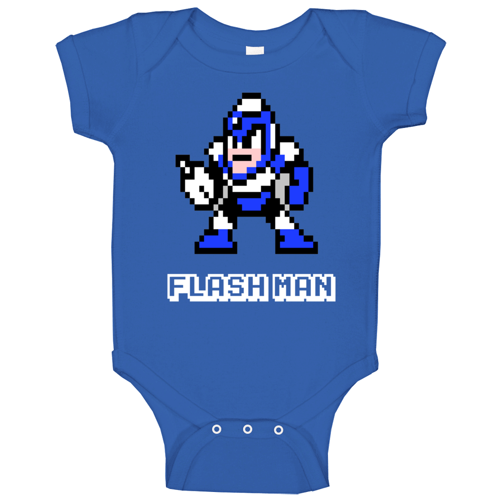 Flash Man Mega Man 2 Robot Enemy Nes Video Game Baby One Piece
