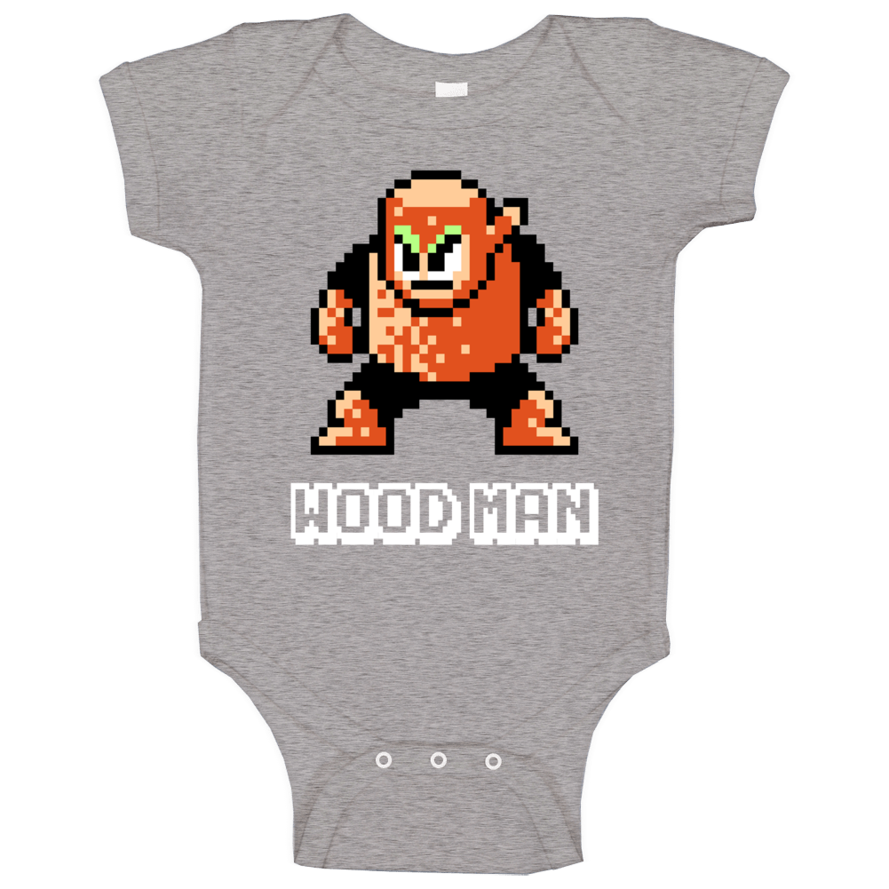 Wood Man Mega Man 2 Robot Enemy Nes Video Game Baby One Piece