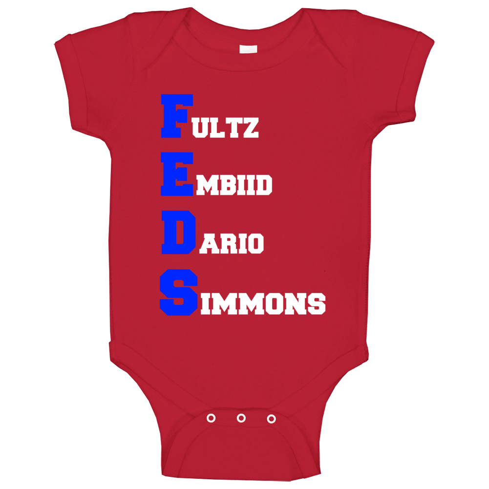 Feds Philadelphia Basketball Fultz Embiid Dario Simmons Baby One Piece