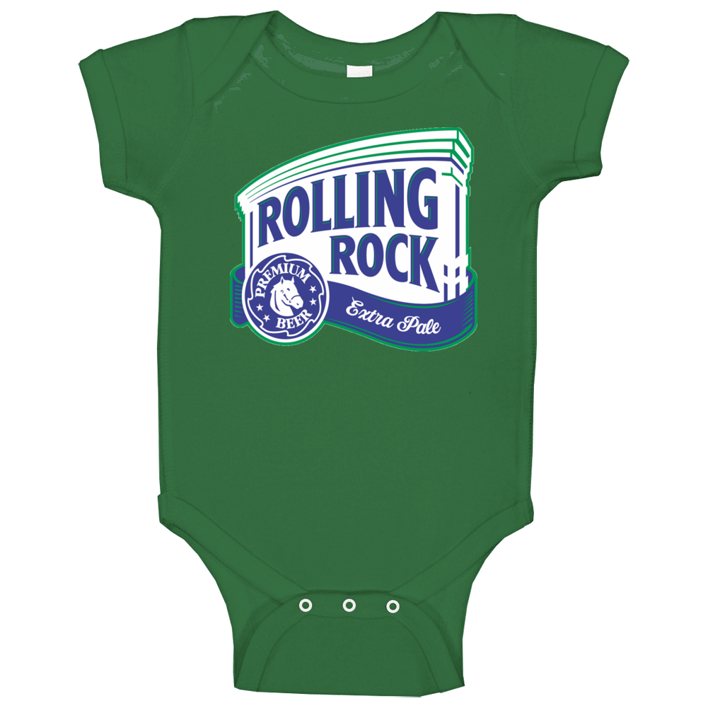 Rolling Rock Extra Pale Beer Alcohol Drink Baby One Piece