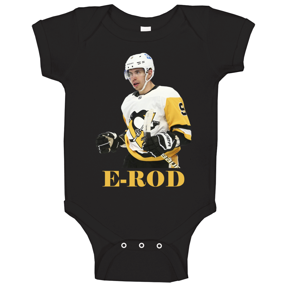 Evan Rodrigues Pittsburgh E-rod Hockey Sports Cool Fan Baby One Piece Evan Rodrigues Pittsburgh E-rod Hockey Sports Cool Fan Baby One Piece
