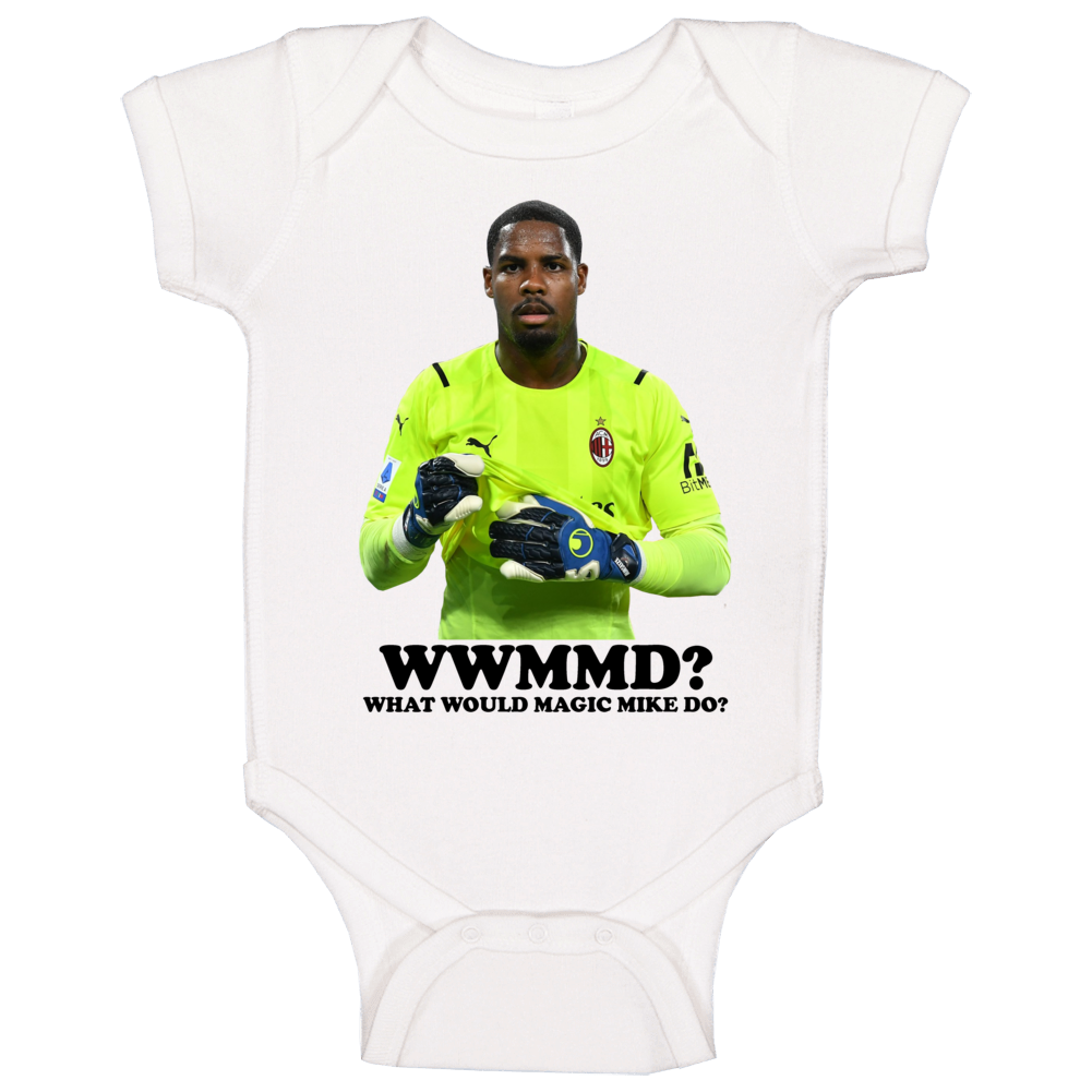 Magic Mike Maignan Wwjd Ac Milan Soccer Fan Baby One Piece
