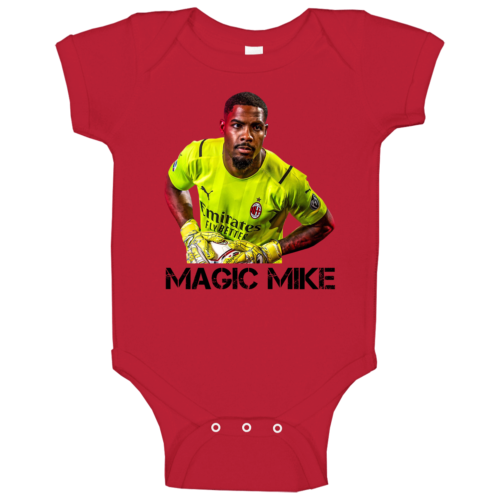 Magic Mike Maignan Ac Milan Soccer Futbol Fan Baby One Piece Magic Mike Maignan Ac Milan Soccer Futbol Fan Baby One Piece