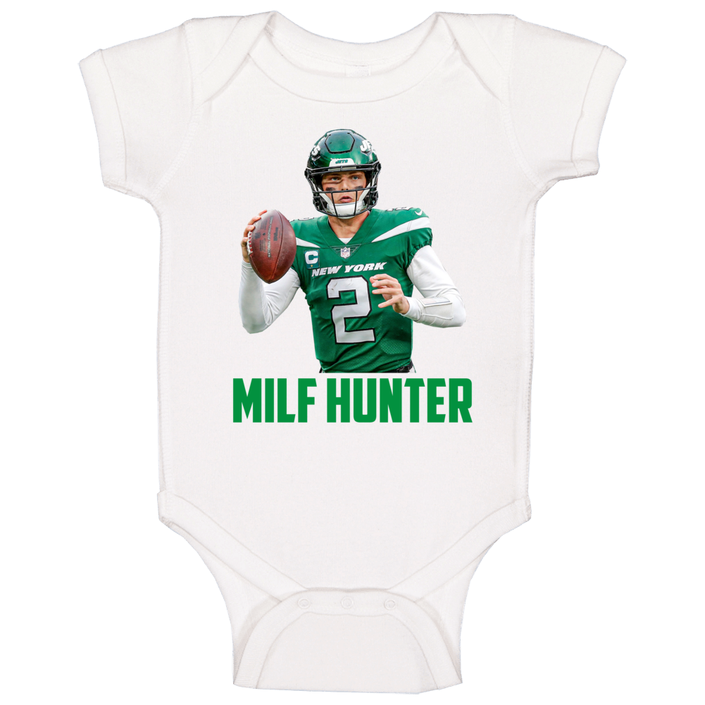 Zach Wilson New York Football Sports Milf Hunter Fan Baby One Piece
