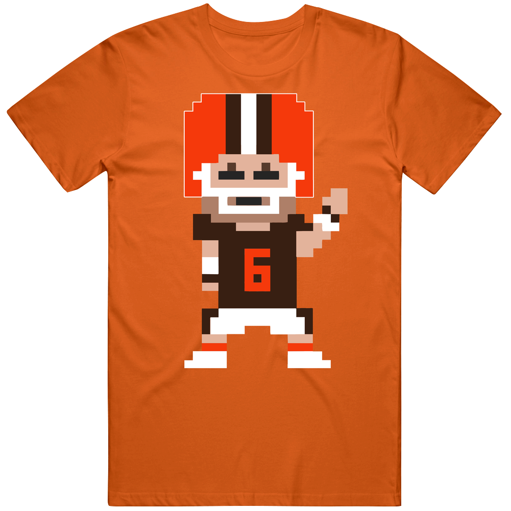 Baker Mayfield Cleveland Football Quarterback 8-bit Tecmo Fan T Shirt