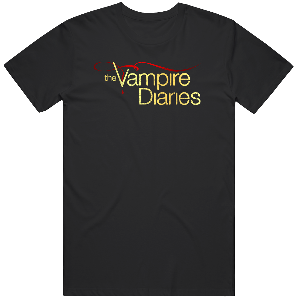 The Vampire Diaries Gold Logo Cool Fan Tv Series Distressed T Shirt The Vampire Diaries Gold Logo Cool Fan Tv Series Distressed T Shirt