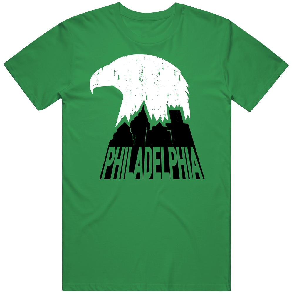 Philadelphia Eagle Head Cityscape T Shirt