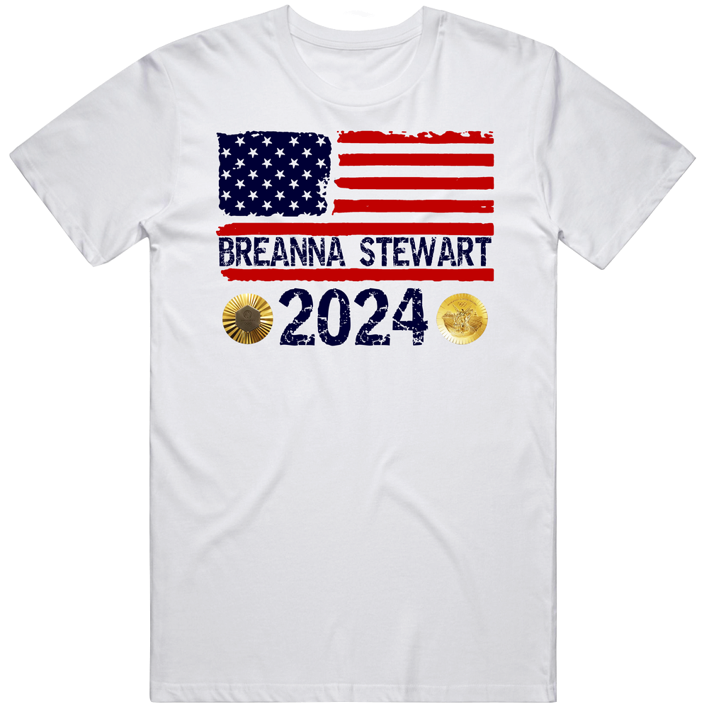 Usa Breanna Stewart Basketball Gold Medal 2024 T Shirt Usa Breanna Stewart Basketball Gold Medal 2024 T Shirt