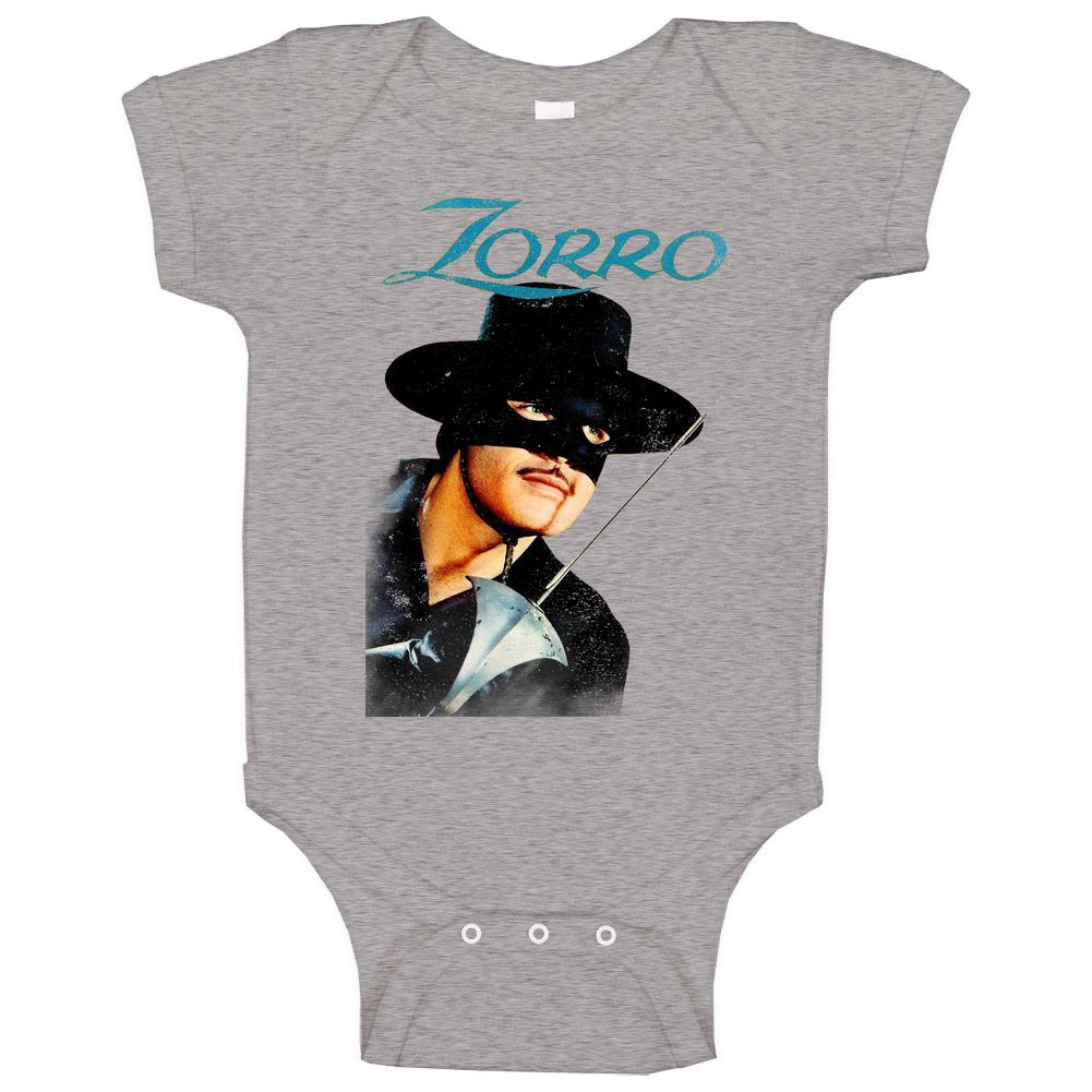 Zorro Retro 50s Tv Show Poster Vintage Unisex Baby One Piece