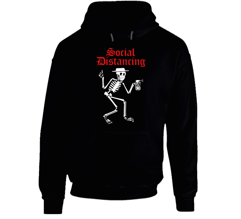 Social Distancing Distortion Rock Band Logo Parody Hoodie Social Distancing Distortion Rock Band Logo Parody Hoodie