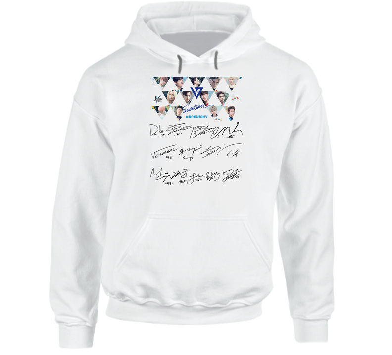 Seventeen Kcon All Member Sign Kpop T-shirt Tee t shirts very nice Hoodie