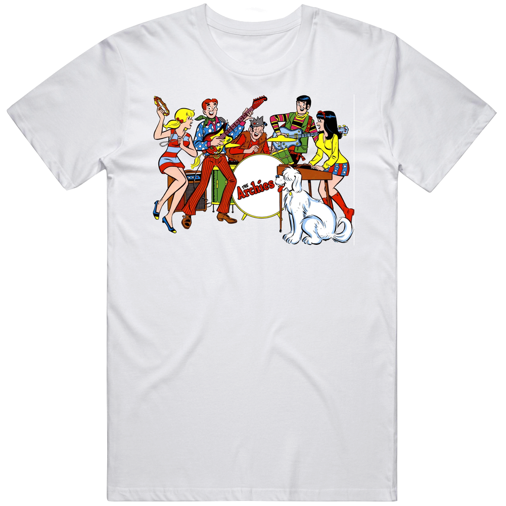 The Archies Fictional Music Group Fan Retro Graphic Unisex Cotton White Classic T Shirt