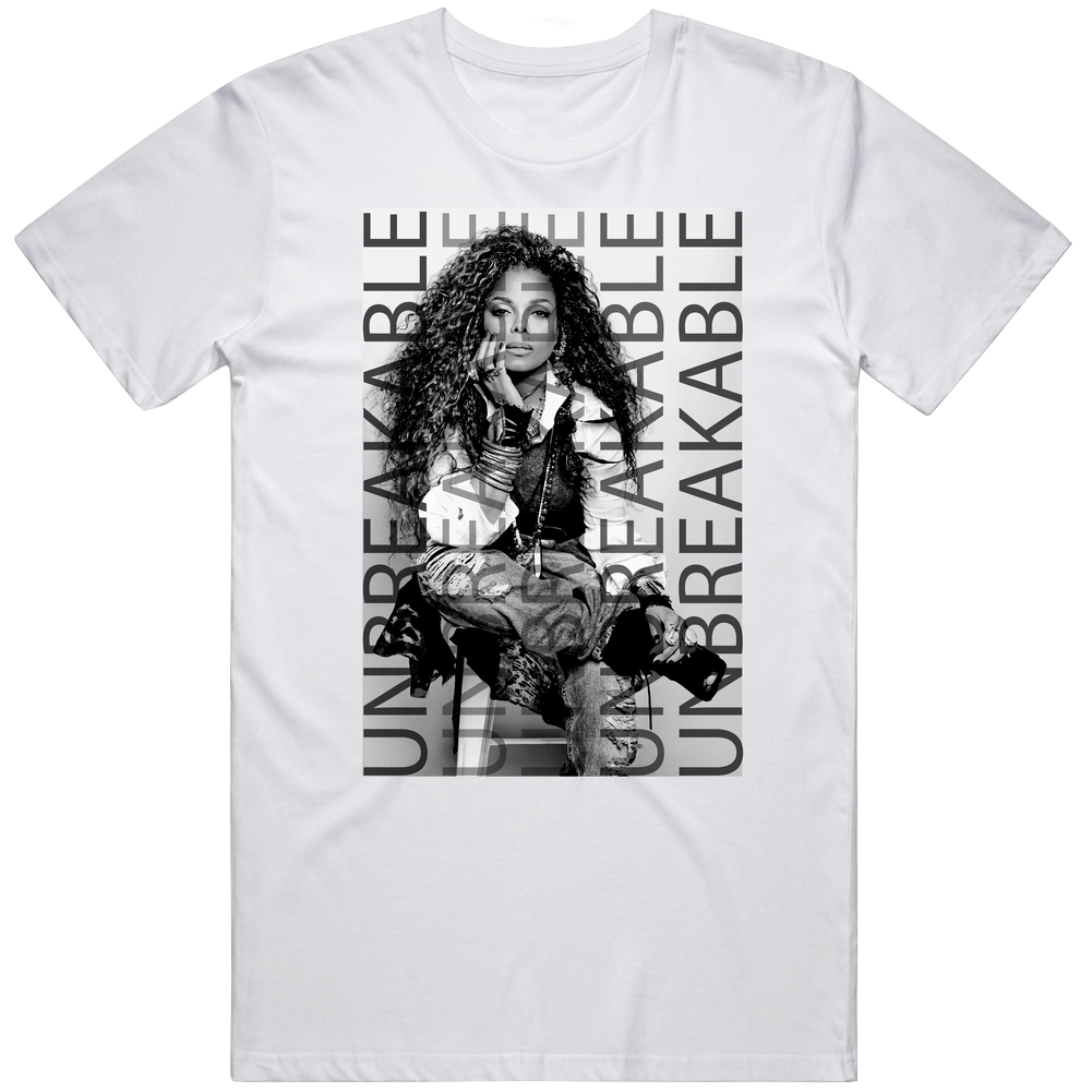 UNBREAKABLE T SHIRT JANET JACKSON XSM-6XL MUSIC ROCK HIP HOP CONCERT Retro Graphic Unisex Cotton White Classic T Shirt