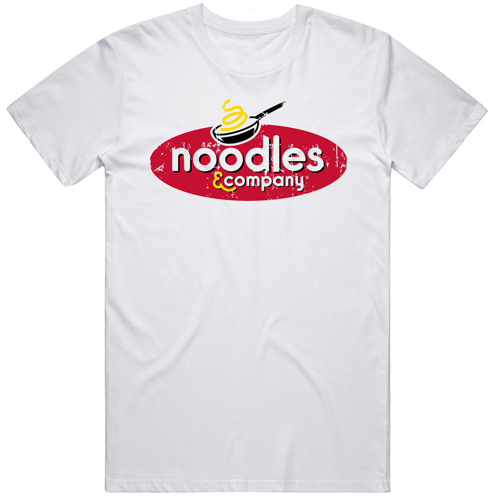 Noodles And Company Fast Food Restaurant Distressed Look Retro Graphic Unisex Cotton White Classic T Shirt