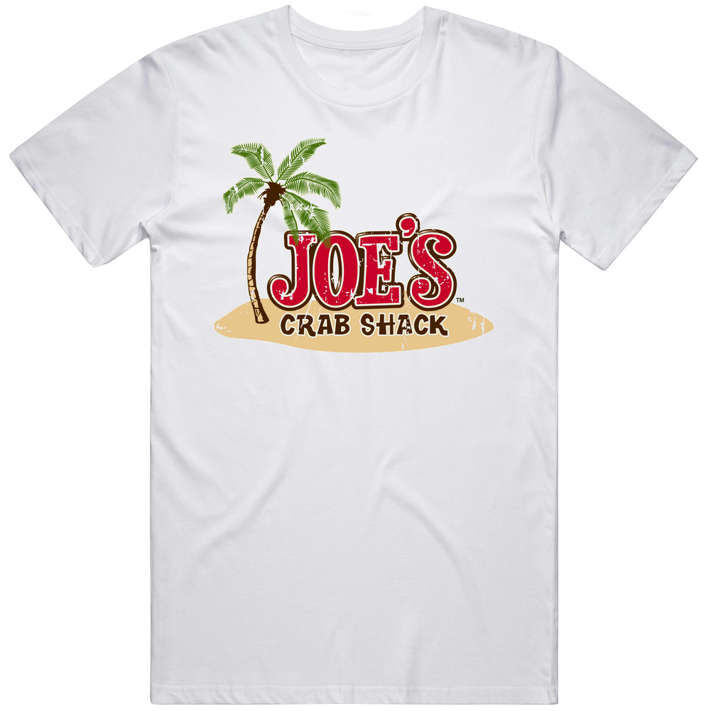 Joes Crab Shack Fast Food Restaurant Distressed Look Retro Graphic Unisex Cotton White Classic T Shirt