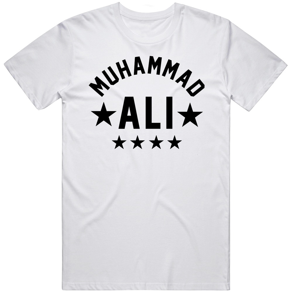 Muhammad Ali 5 Star White  Retro Graphic Unisex Cotton White Classic T Shirt