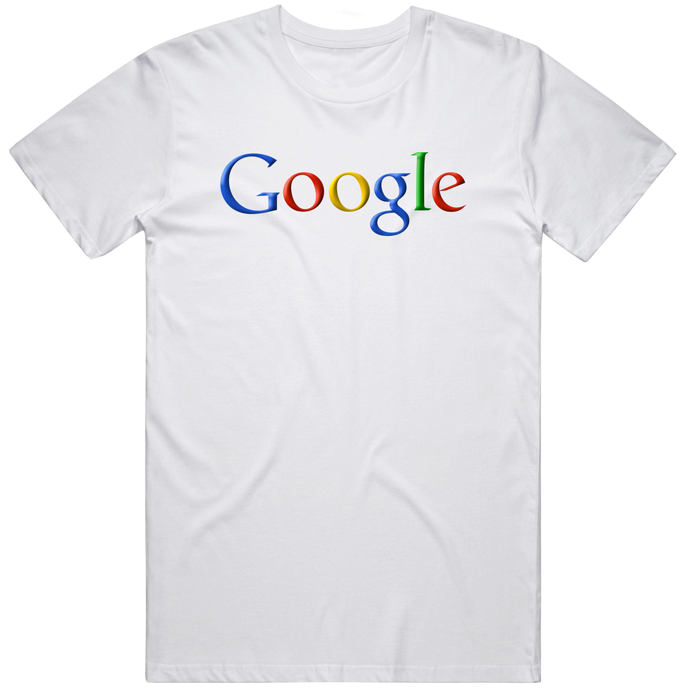 Google Logo White Men's  Retro Graphic Unisex Cotton White Classic T Shirt