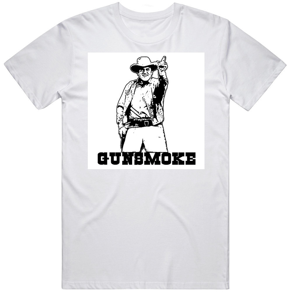 Gunsmoke  Retro Graphic Unisex Cotton White Classic T Shirt