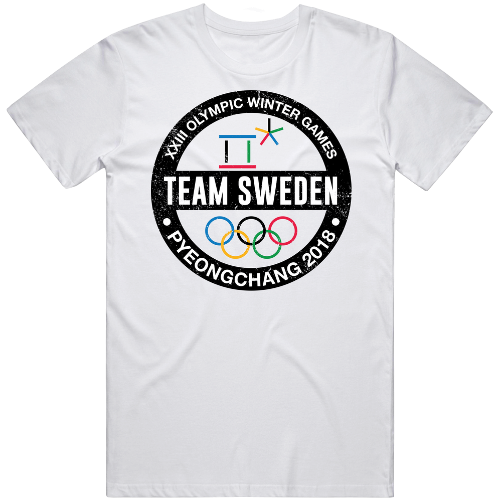 Team Sweden Pyeongchang 2018 Winter Olympic Games Country Fan Retro Graphic Unisex Cotton White Classic T Shirt
