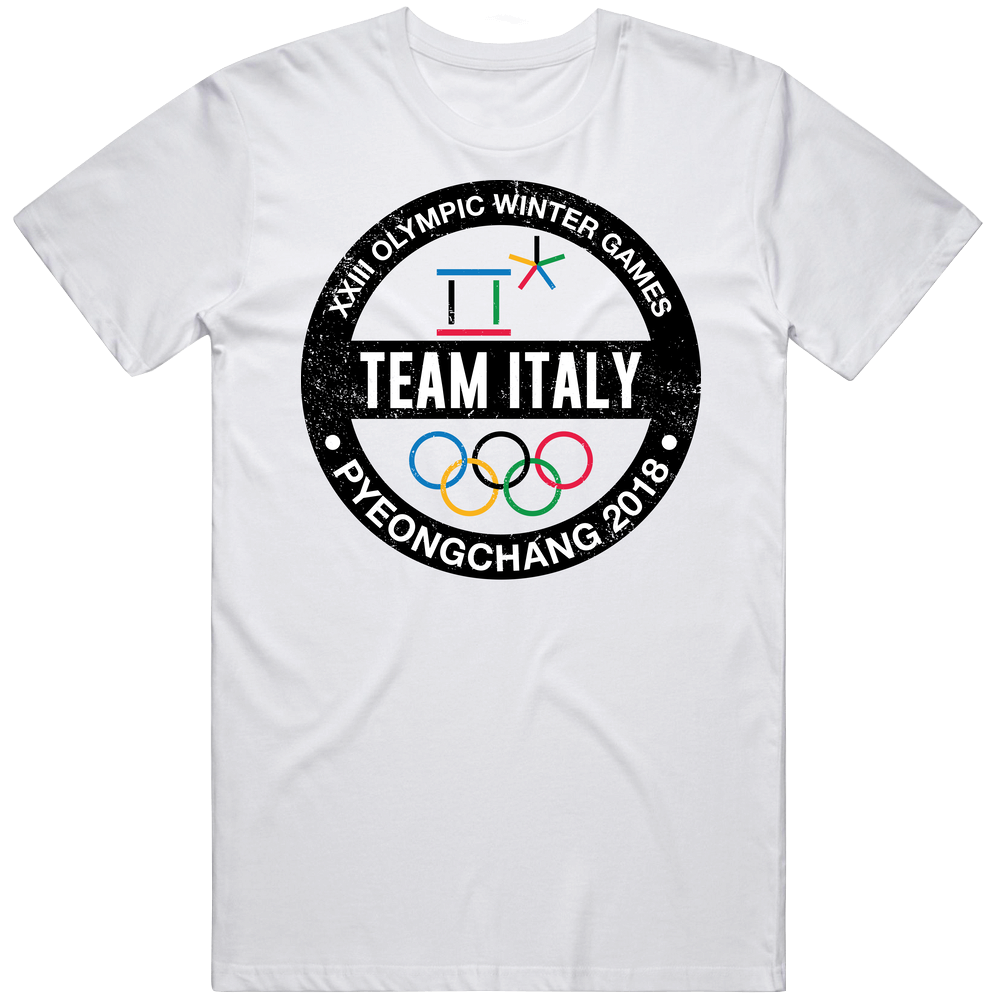 Team Italy Pyeongchang 2018 Winter Olympic Games Country Fan Retro Graphic Unisex Cotton White Classic T Shirt