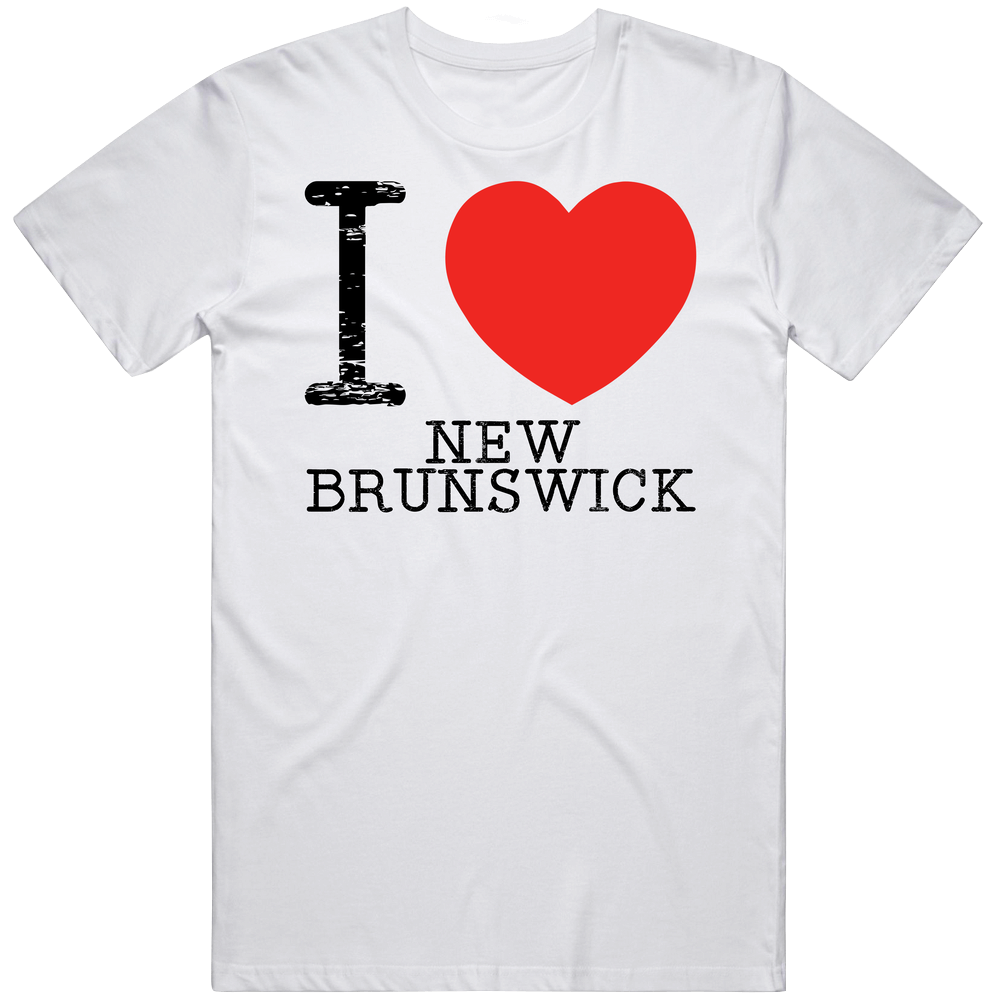 I Love New Brunswick Heart Symbol Funny City Retro Graphic Unisex White Classic T Shirt