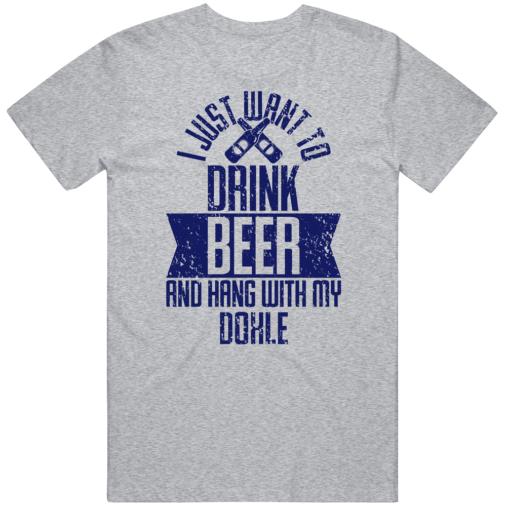 Doxle I Just Want To Drink Beer With My Dog Pet Lover Men's Classic Cotton T Shirt