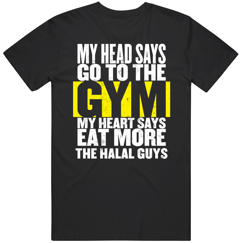 My Heart Says Eat More The Halal Guys Funny Food Gym Classic Cotton T Shirt