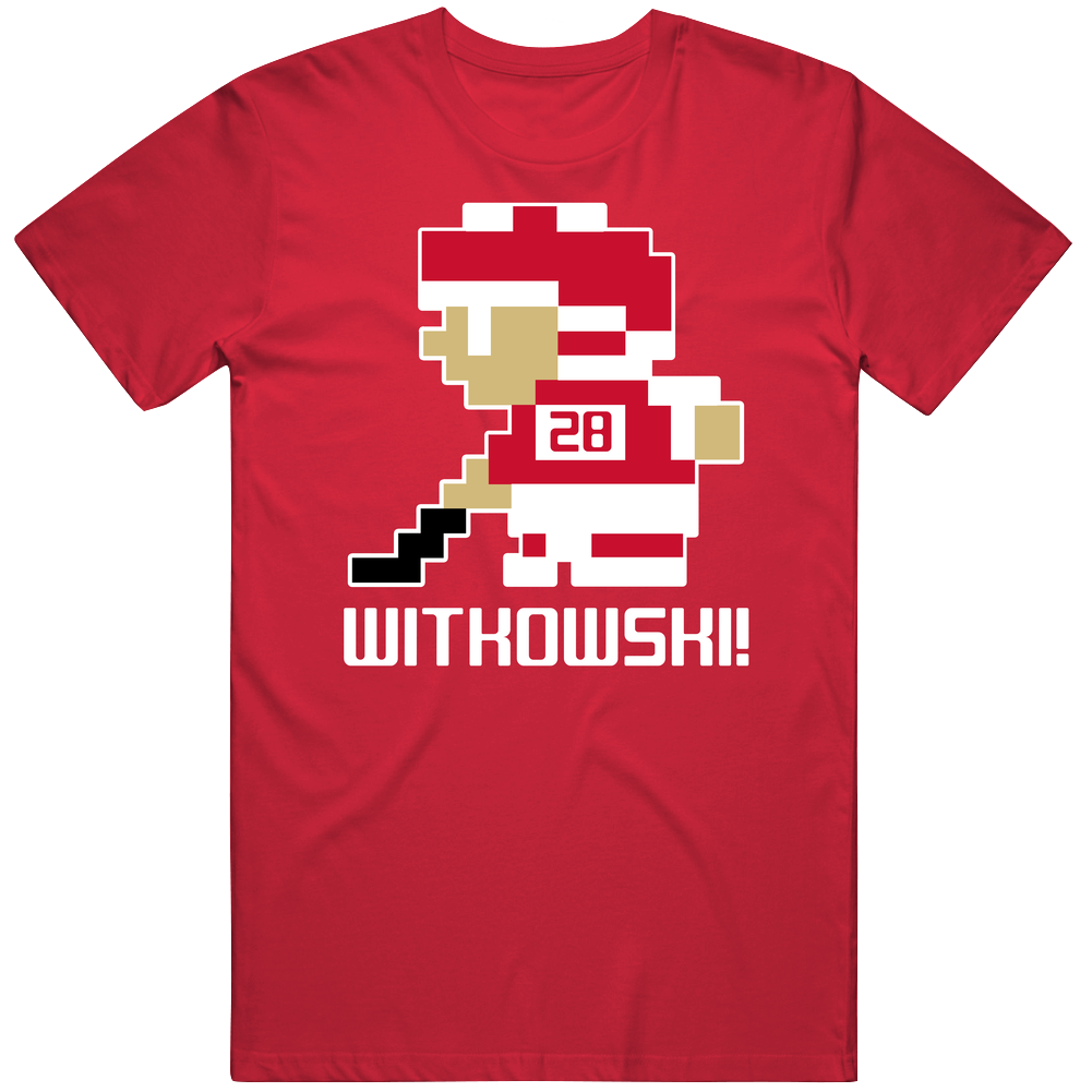 Luke Witkowski # 28 Tecmo Detroit Hockey Athlete Fan Classic Cotton T Shirt