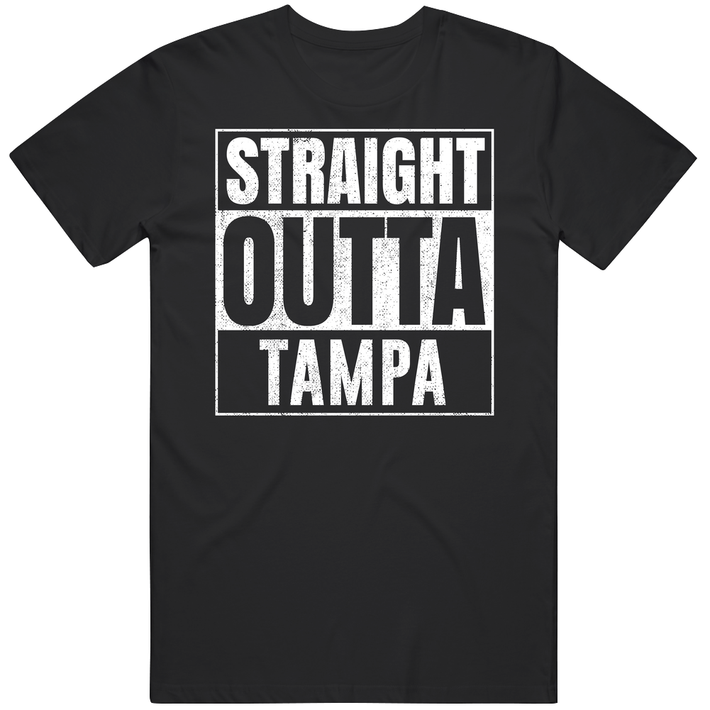 Straight Outta Tampa Florida City Grunge Parody Cool Classic Cotton T Shirt