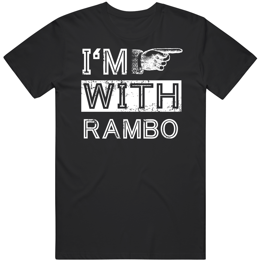 Im With Rambo Funny Stupid Couple Costume Halloween Classic Cotton T Shirt Im With Rambo Funny Stupid Couple Costume Halloween Classic Cotton T Shirt