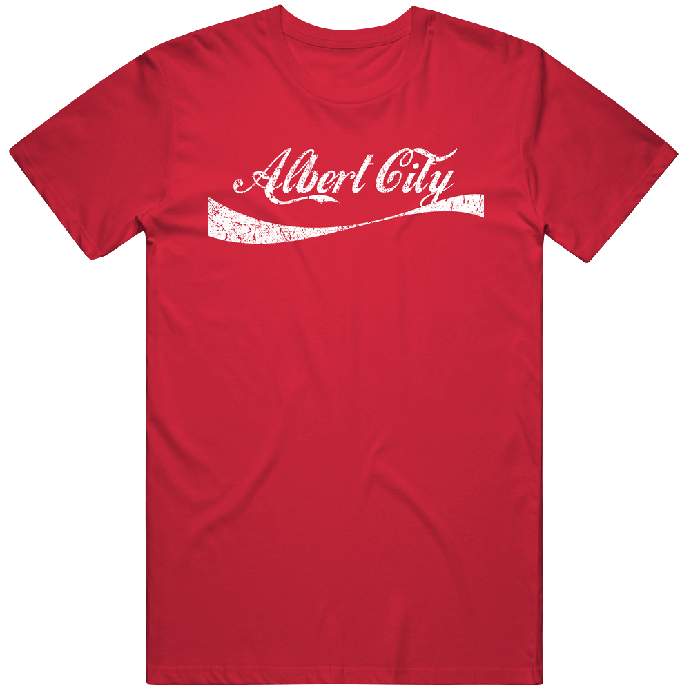 Albert City Iowa Cola Parody City Cool Worn Look Mens Soft Cotton Tee T Shirt Albert City Iowa Cola Parody City Cool Worn Look Mens Soft Cotton Tee T Shirt