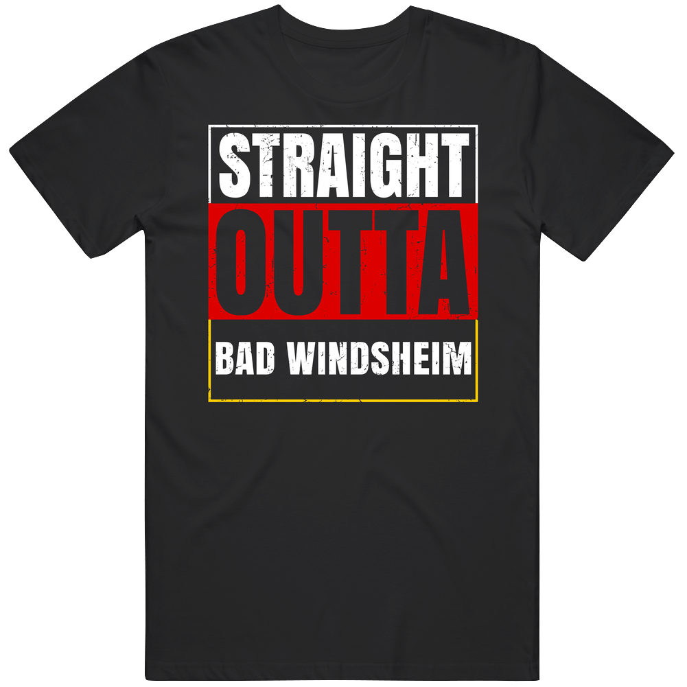 Straight Outta Bad Windsheim German City Germany Grunge Parody Mens Soft Cotton Tee T Shirt