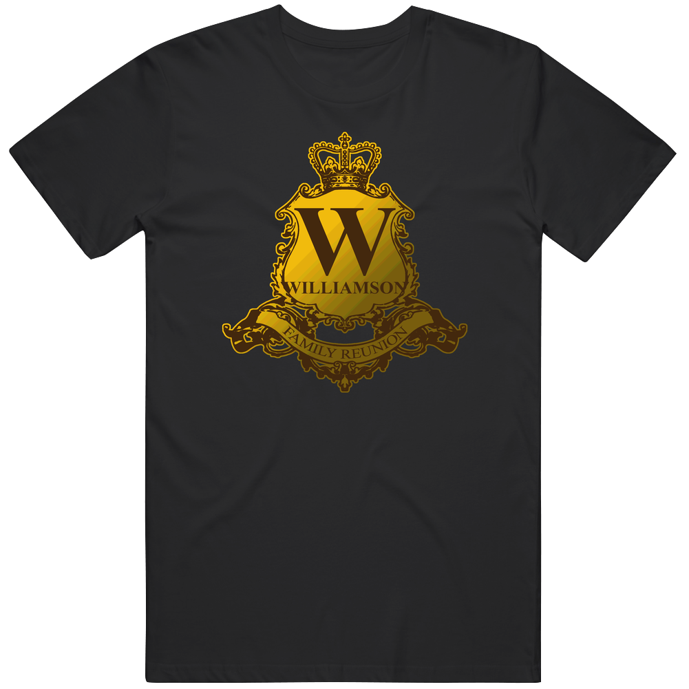 Williamson Family Reunion Crest Last Name Surname Mens Soft Cotton Tee T Shirt
