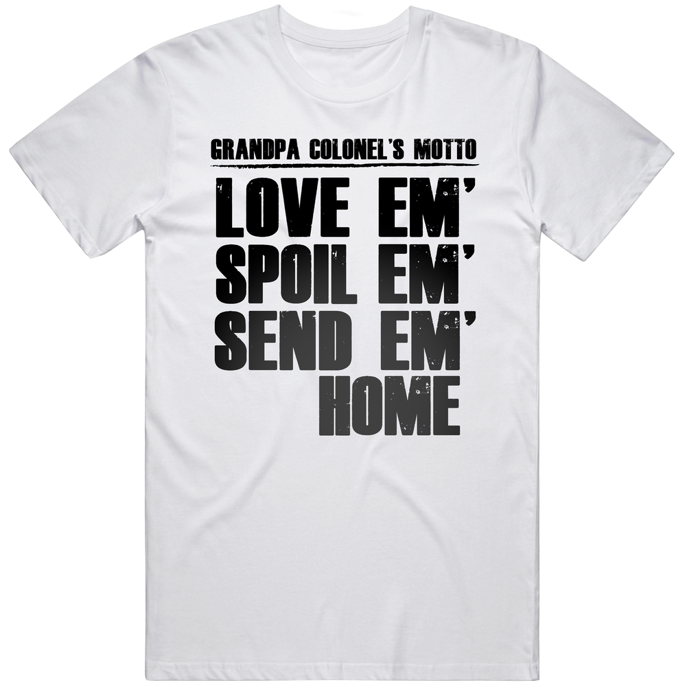 Grandpa Colonel Motto Name Mens Soft Cotton Tee T Shirt