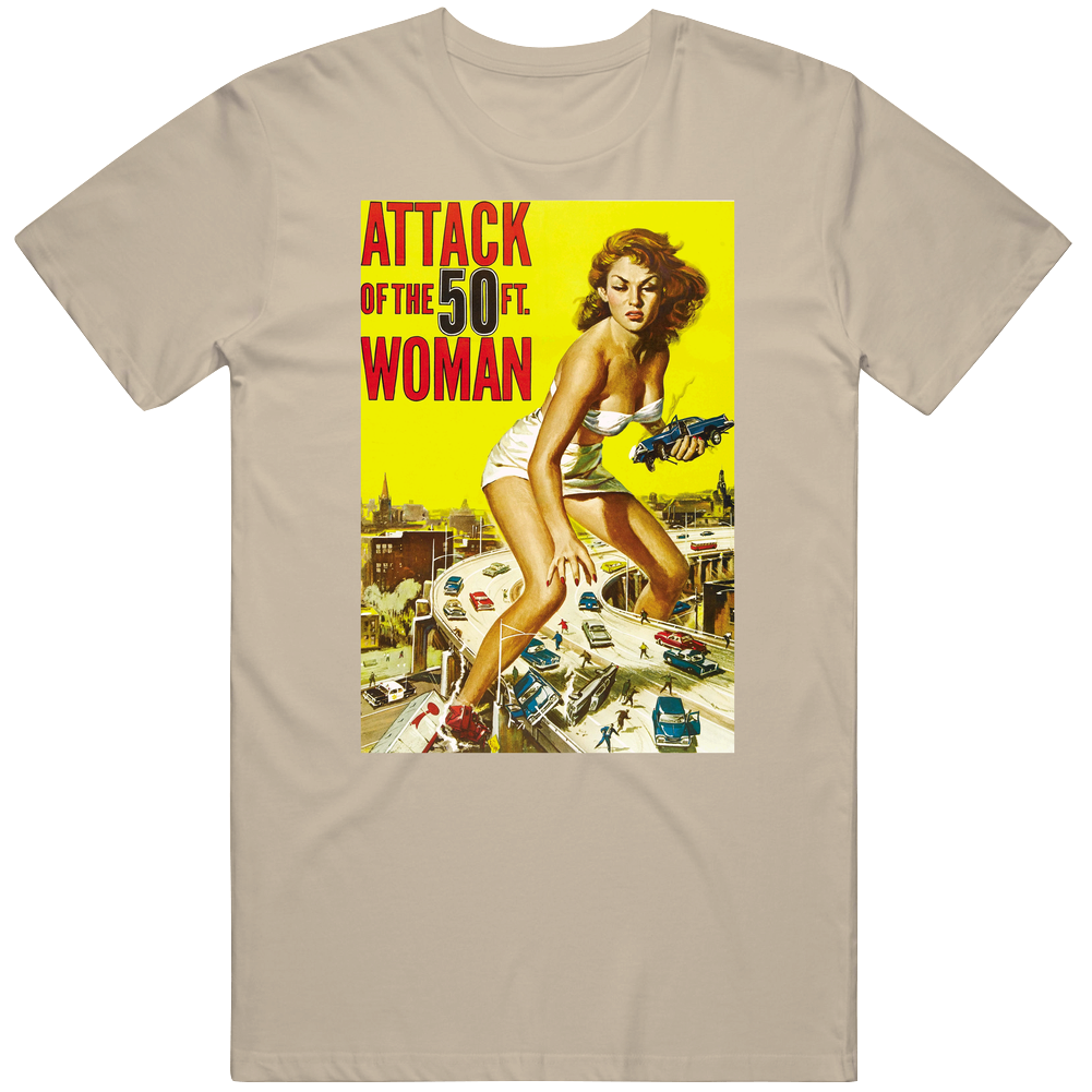 Attack Of The 50 Foot Woman Classic 80s Movie Mens Soft Cotton Tee T Shirt