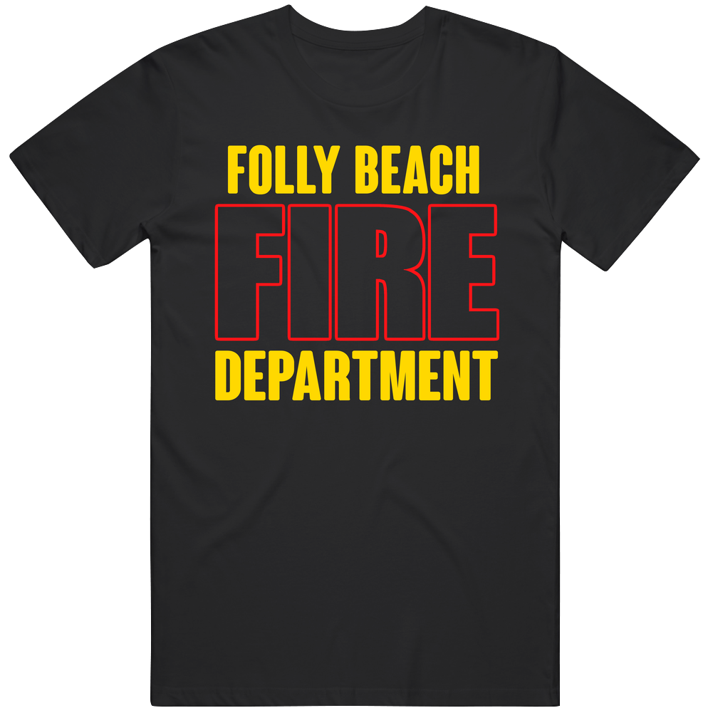 Folly Beach Fire Department Personalized City Mens Soft Cotton Tee T Shirt