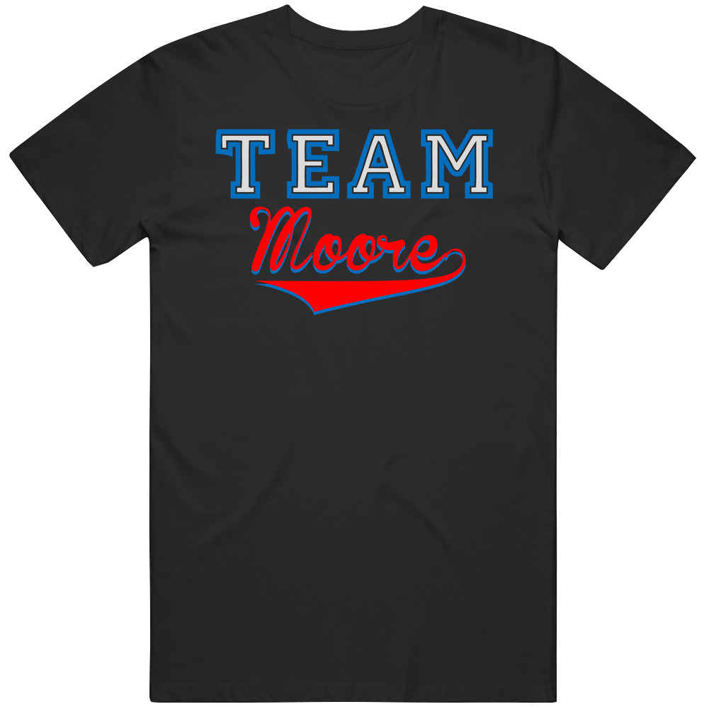 Team Moore Custom Graphic Sports Last Name Family Reunion Mens Soft Cotton Tee T Shirt