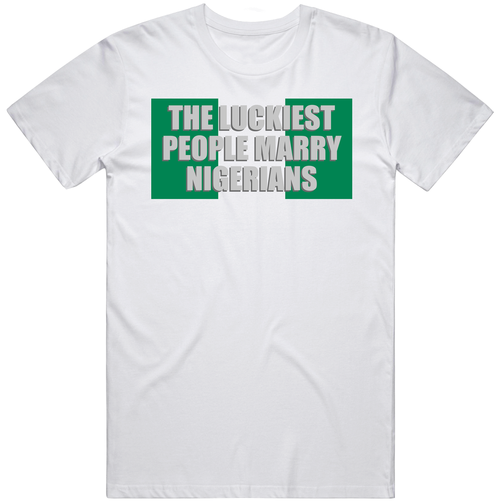 Luckiest People Marry Nigerian Nationality Mens Soft Cotton Tee T Shirt