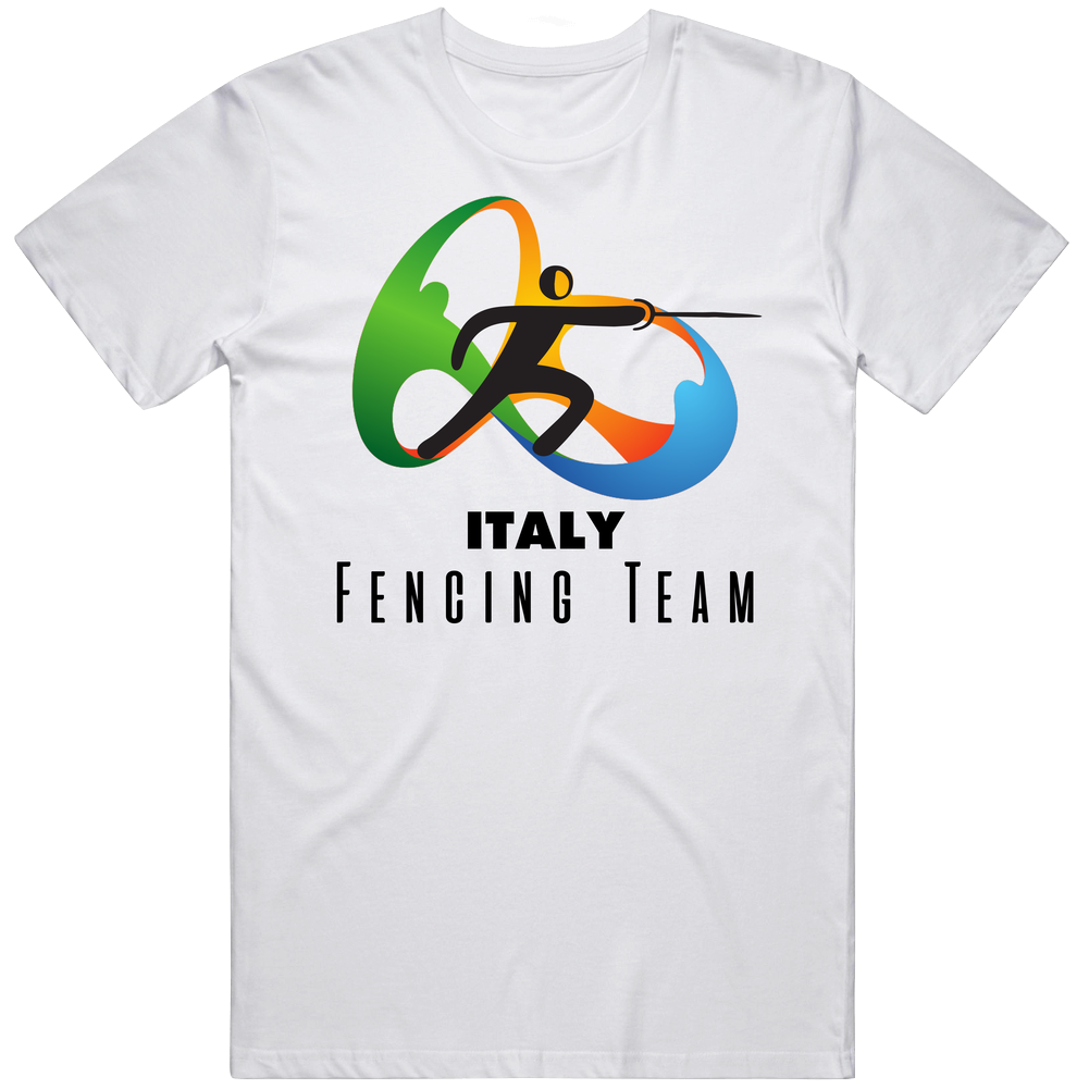 Italy Fencing Team Rio 2016 Olympic Event Logo Mens Soft Cotton Tee T Shirt