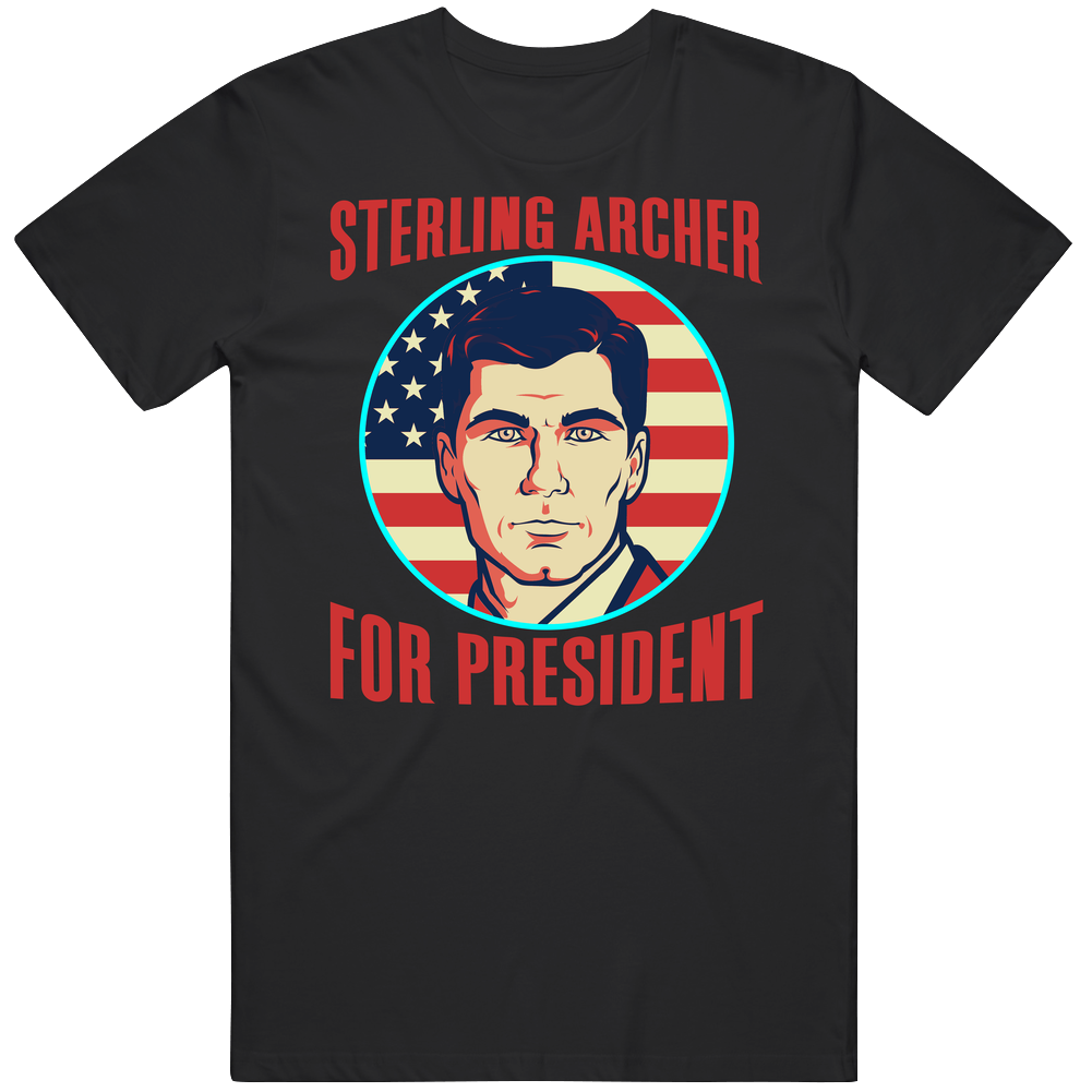 Sterling Archer For President Spy Tv Fan Mens Soft Cotton Tee T Shirt