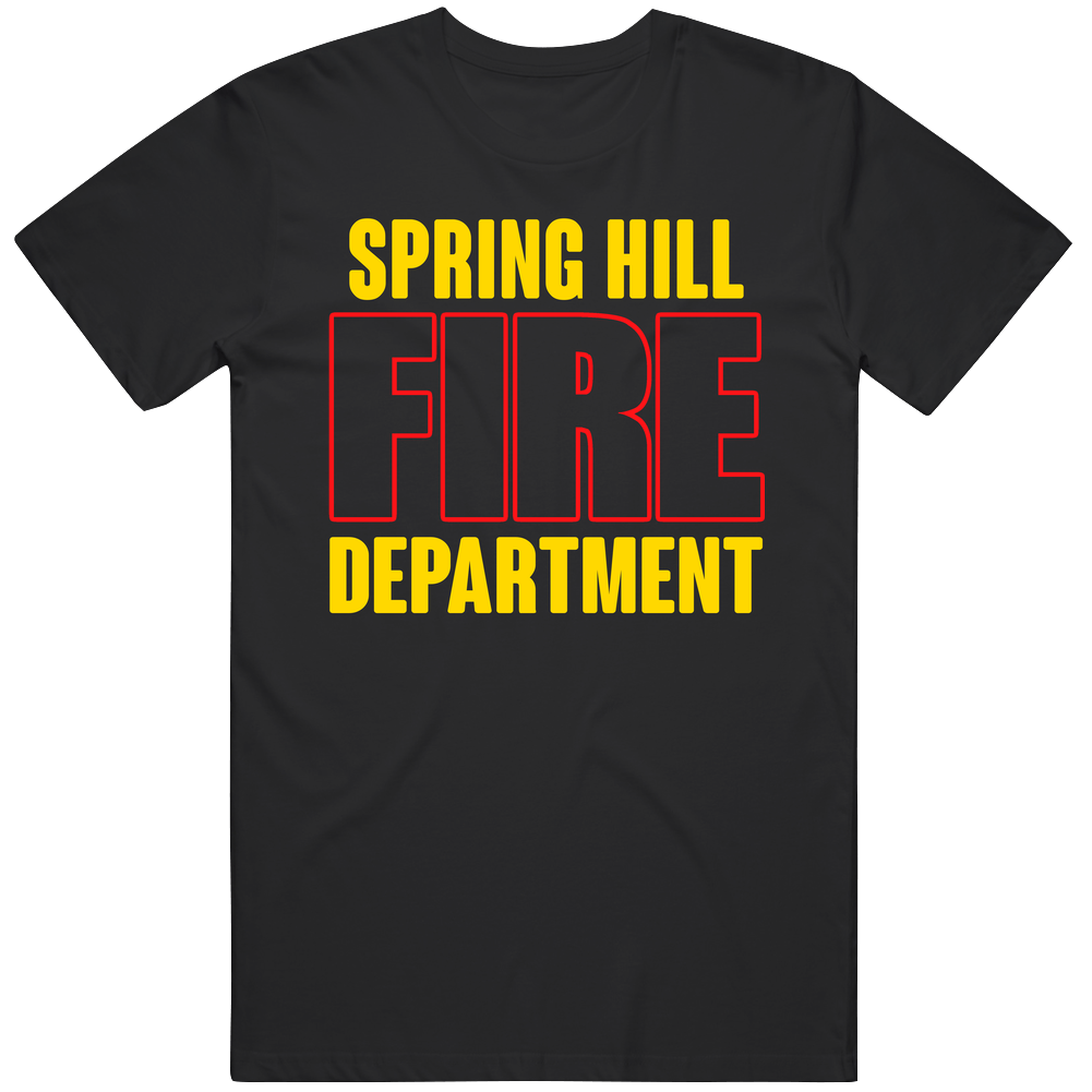 Spring Hill Fire Department Personalized City Mens Soft Cotton Tee T Shirt