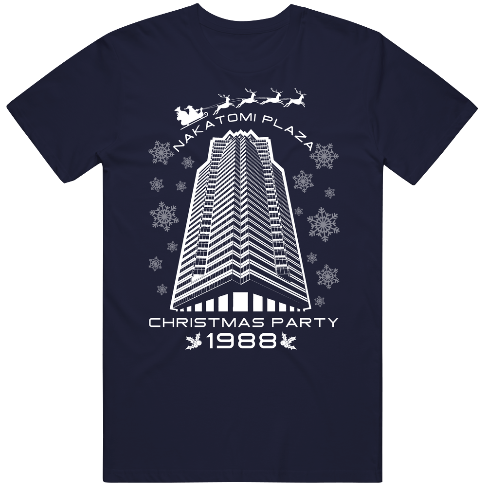 Nakatomi Plaza Christmas Party 1988 Die Hard Movie Mens Soft Cotton Tee T Shirt
