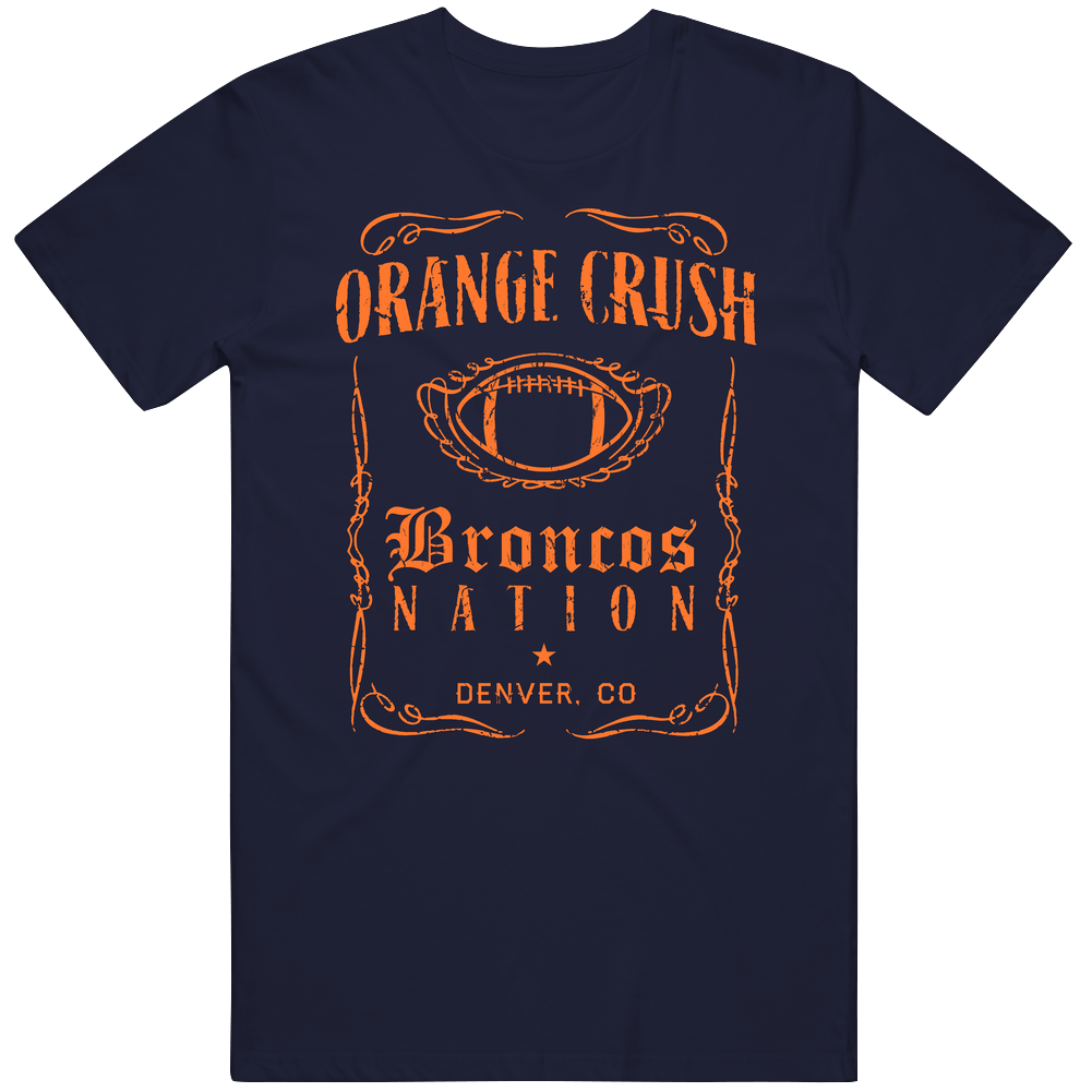 Orange Crush Denver Football Fan Whiskey Label Parody Mens Soft Cotton Tee T Shirt Orange Crush Denver Football Fan Whiskey Label Parody Mens Soft Cotton Tee T Shirt