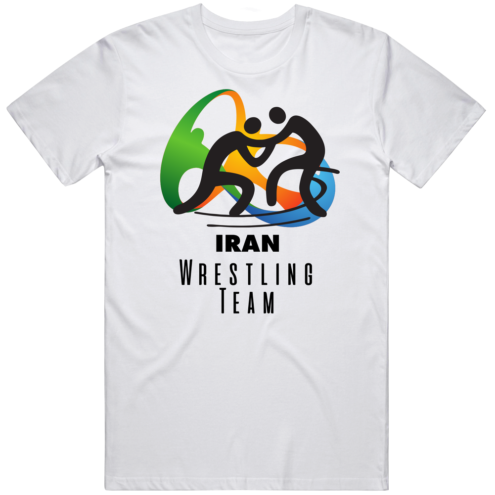 Iran Wrestling Team Rio 2016 Olympic Event Logo Mens Soft Cotton Tee T Shirt
