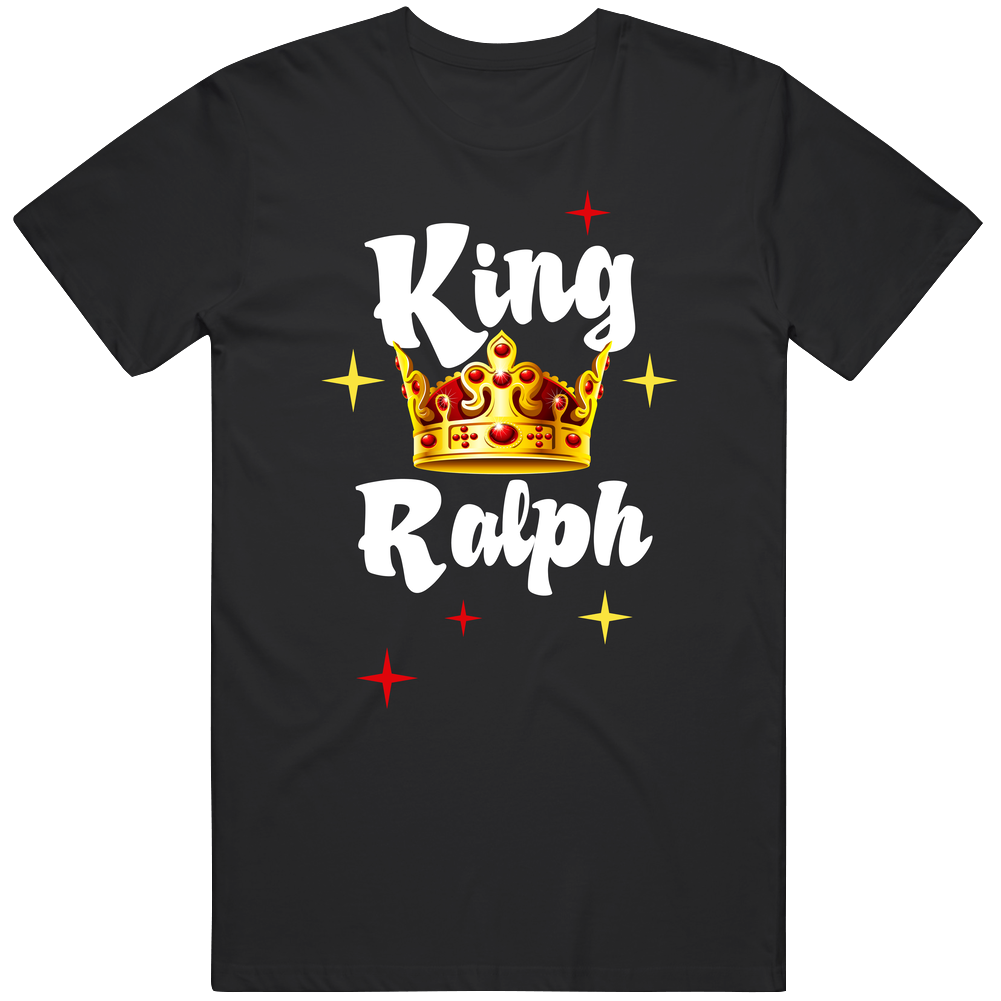 King Ralph Crown First Name Personalized Mens Soft Cotton Tee T Shirt